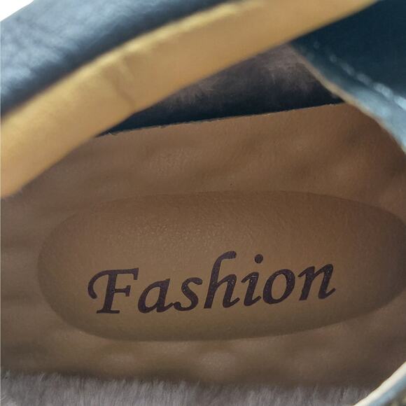 Gracosy Men’s Black Faux Leather Work Boots Fleece Lined Shoes Size 47(US 12) - Picture 13 of 14